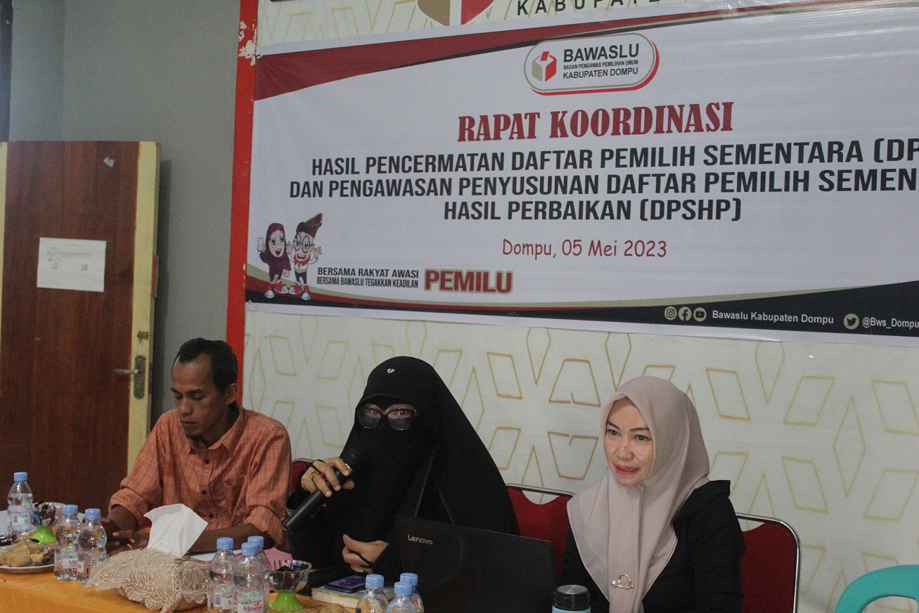 Bawaslu Dompu Laksanakan Rakor Hasil Pencermatan DPS dan Pengawasan Penyusunan DPSHP