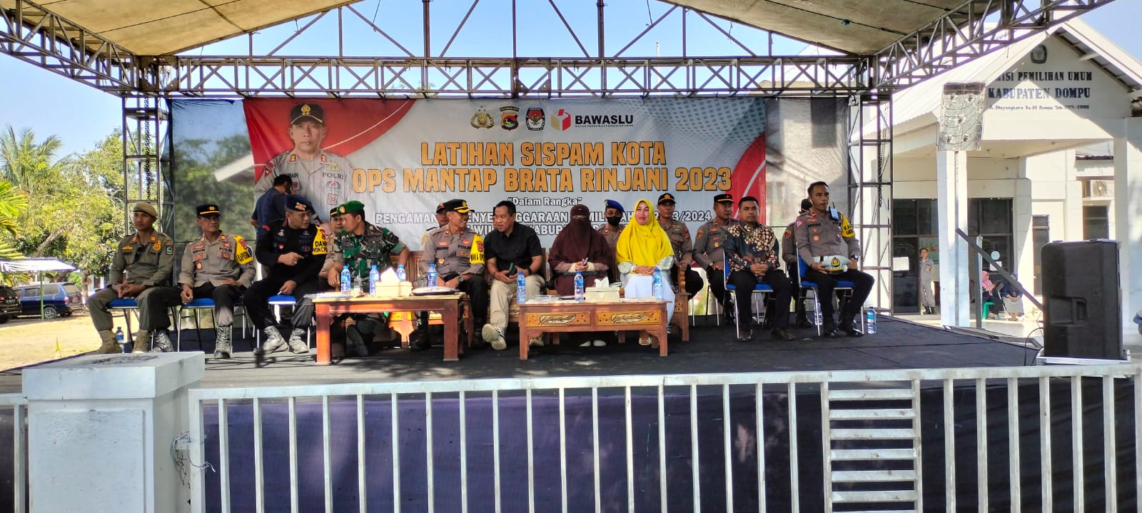 Bawaslu Kabupaten Dopu Hadiri Acara Simulasi Sispam Kota OPS Mantap Brata Rinjani 2023