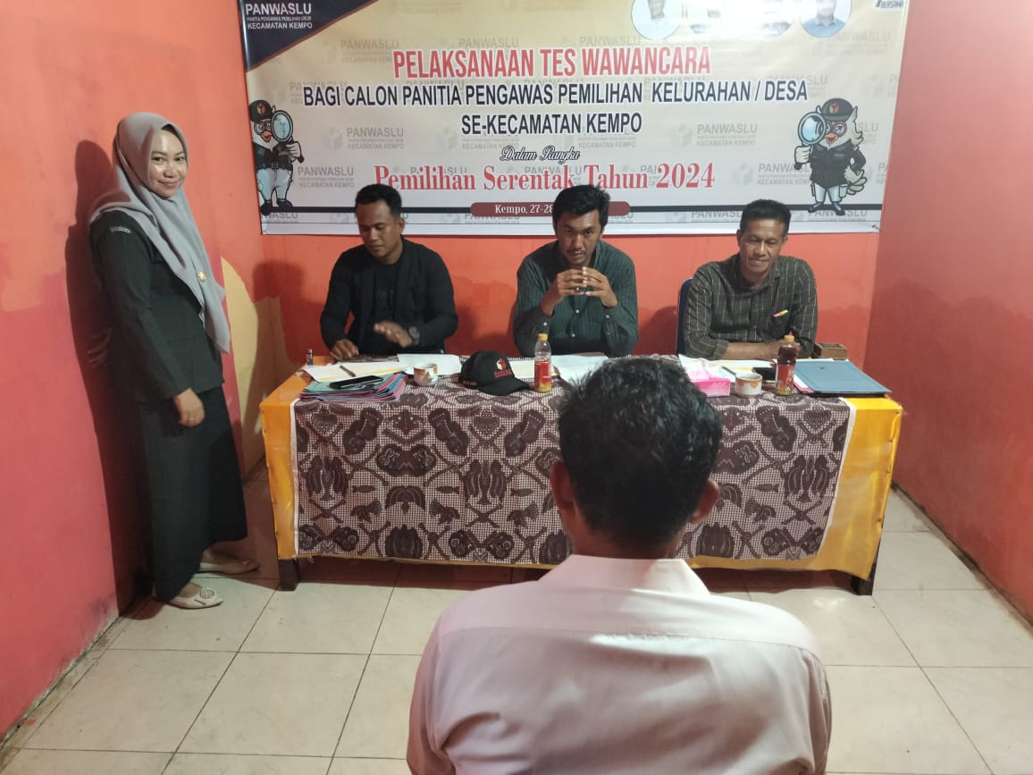 Bawaslu Dompu Lakukan Monitoring Tes Wawancara PKD