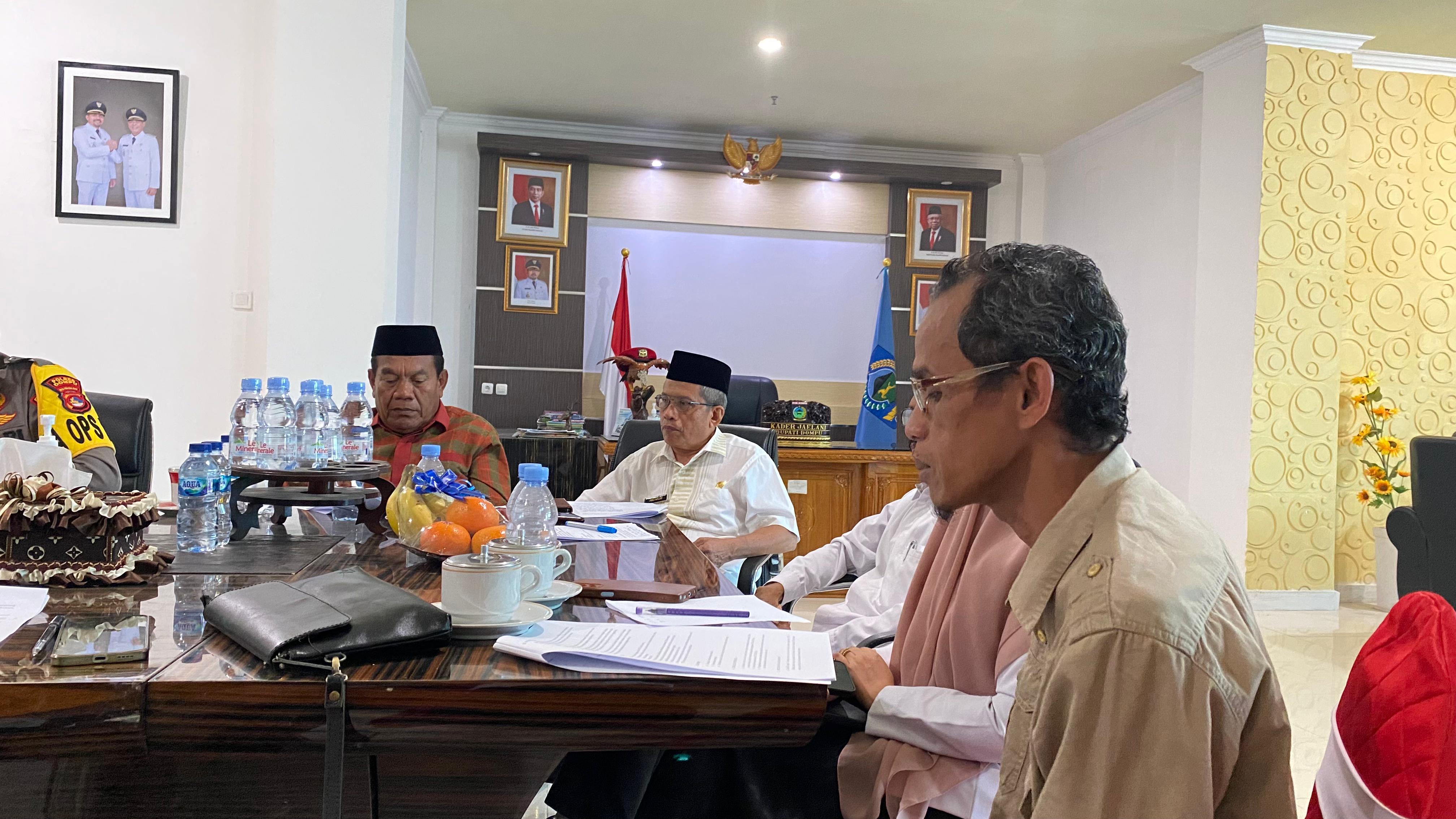 Rakor Bersama Forkopimda, Bawaslu Dompu Soroti Hoaks, Pemilih Ganda, dan Keamanan Logistik Pemilu
