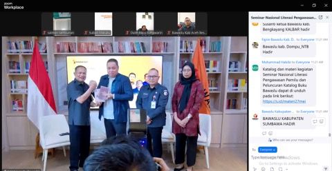 Wahyudin Ikuti Seminar Nasional Literasi Pengawasan Pemilu dan Peluncuran Katalog Buku Bawaslu