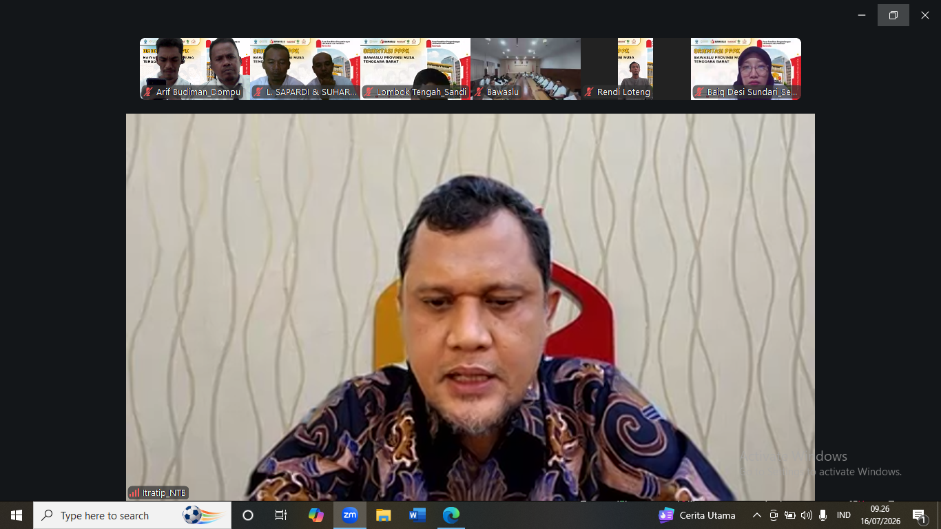 Bawaslu Dompu Ikuti Penutupan Orientasi PPPK Tahun 2024 Secara Daring