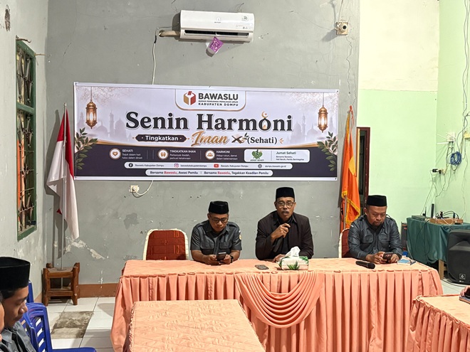 Bawaslu Dompu Gelar Sehati Senin Harmoni Tingkatkan Iman Irwan: Amanah Adalah Kunci Pengabdian