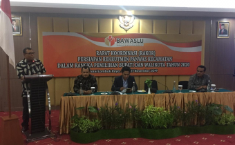 Rakor Persiapan Rekrutman Panwas Kecamatan Dalam Rangka Pemilihan Bupati dan Wali Kota Tahun 2020