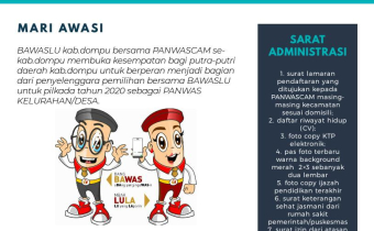 BAWASLU KAB.DOMPU BUKA PENDAFTARAN PANWASLU KELURAHAN/DESA