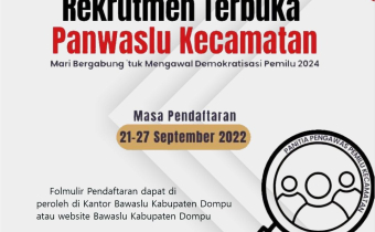 Pengumuman Rekrutmen Anggota Panwaslu Kecamatan Tahun 2022