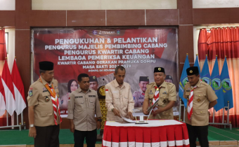 Bawaslu  Dompu penandatanganan Nota Kesepahaman (MoU) Dengan Saka Adhyasta Pramuka Kwartir Cabang Dompu.